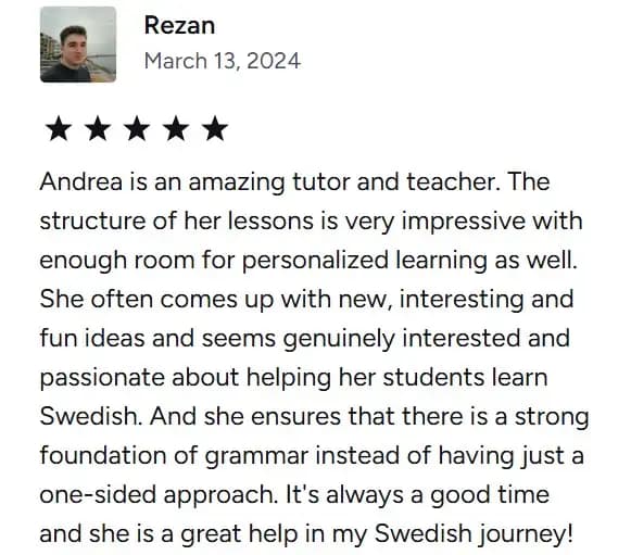 Testimonial from student Rezan